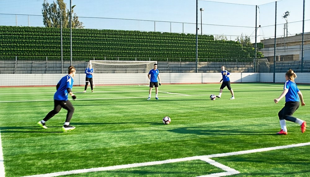 Elite Skills Arena soccer training equipment in use Elite Skills Arena soccer training equipment in use